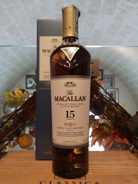 The Macallan Highland Single Malt Scotch Whisky 15 YO Triple Cask Matured