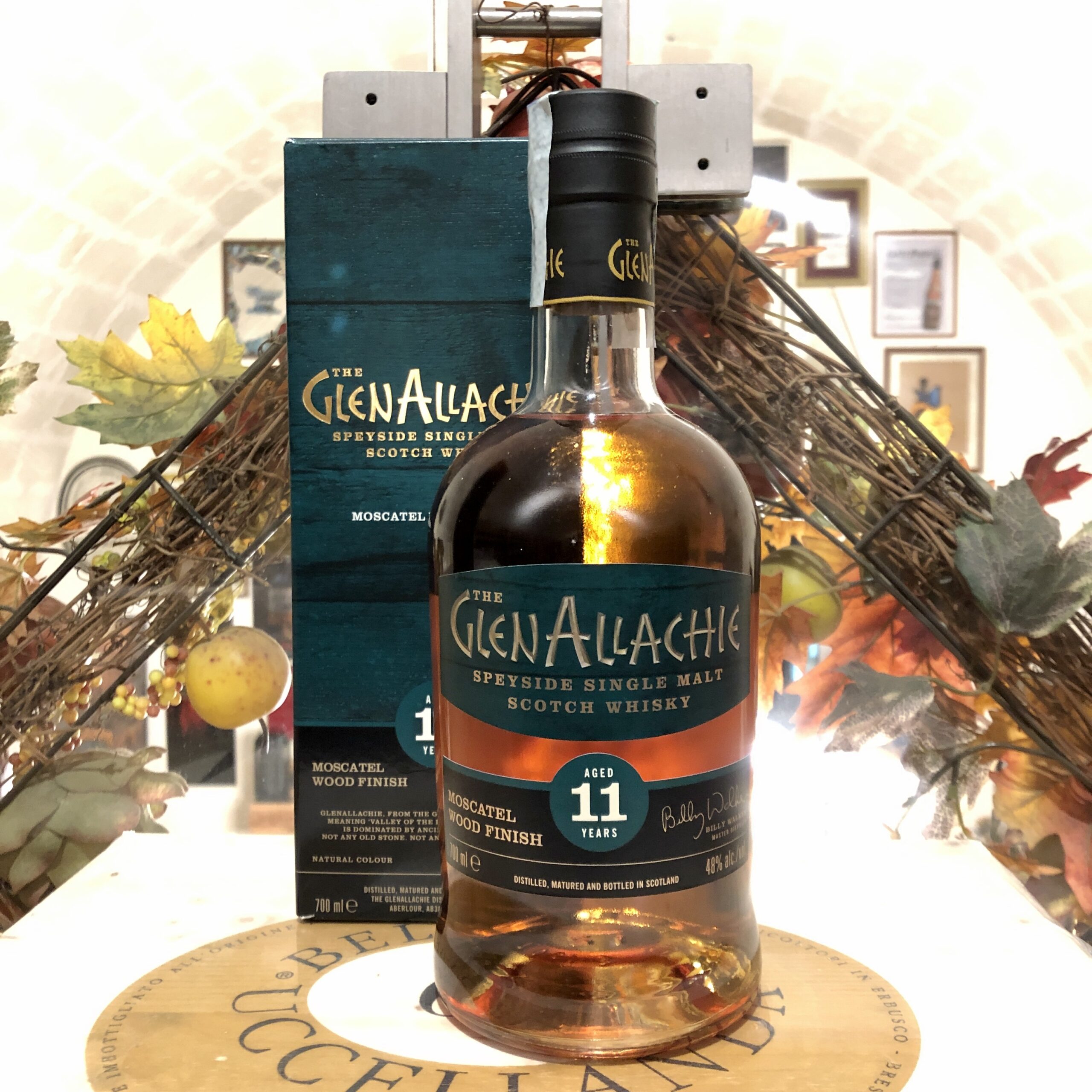 The GlenAllachie Speyside Single Malt Scotch Whisky 11 YO Moscatel Cask Wood Finish
